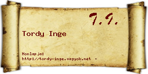 Tordy Inge névjegykártya